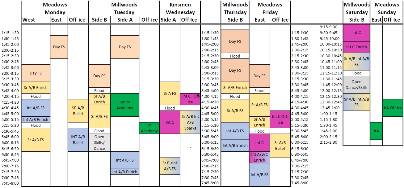 FIGURE SKATING SCHEDULE :: Gateway Skating Club